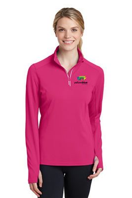 Sport-Tek Ladies Sport-Wick 1/4 Zip Pullover Pink