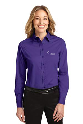 Ladies Easy Care Shirt Purple